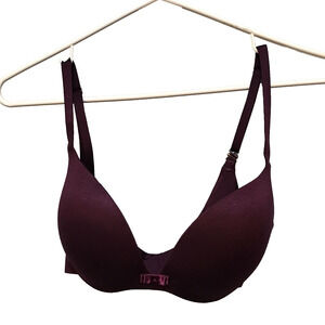 Victoria's Secret Plunge Bra Soutien-Gorge Plongeant 32 D Dark Red Mulberry